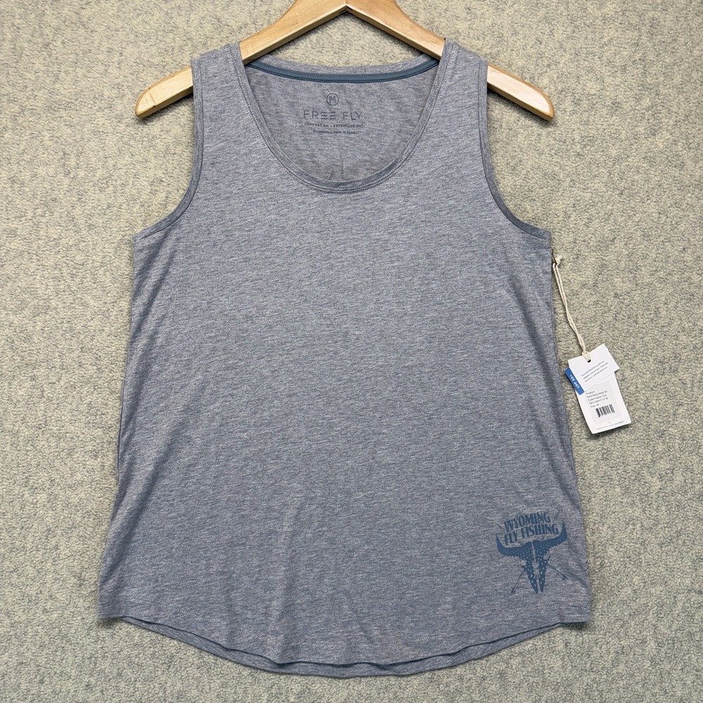 Free Fly Women's Bamboo Heritage Tank Heather Gray Sleeveless Top Size M NWT